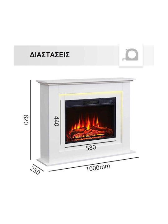 Richen Boden Elektrischer Kamin 2000W 100x82cm