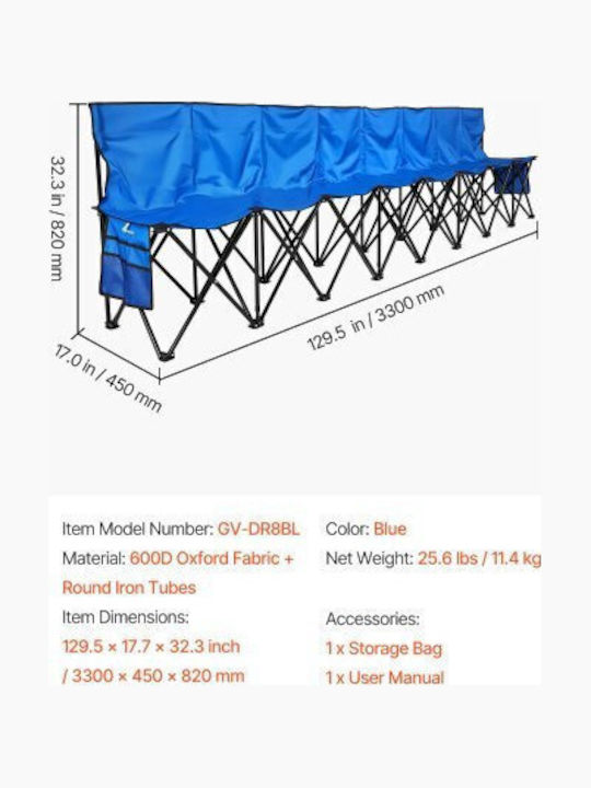 Metallisches Blau Gartenbank Outdoor-Sofa