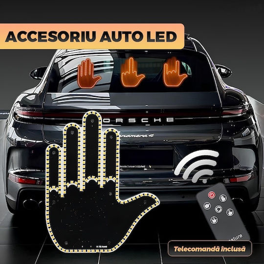 Led Car Signal Fernbedienung Handheld Typ 4 Nutzungsmodi Helle Beleuchtung Universelle Kompatibilität Schwarz Orange