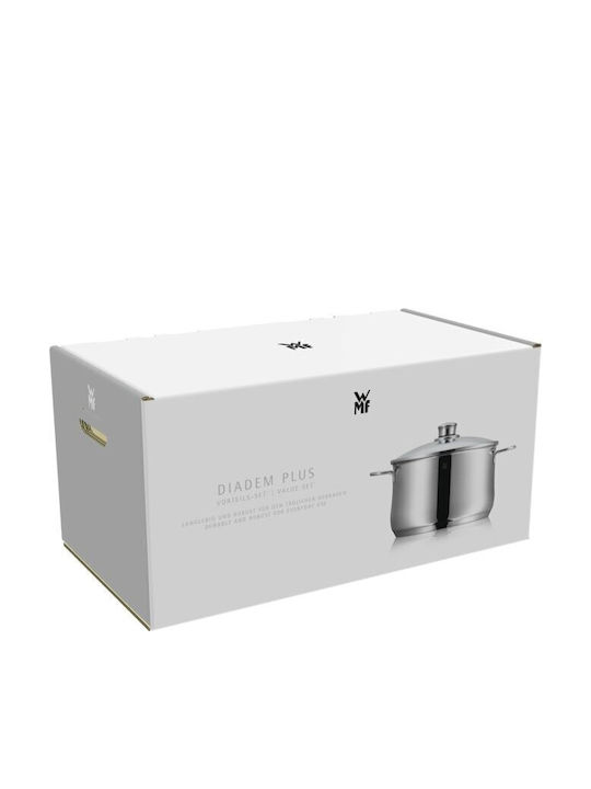 WMF Diadem Plus Pots Set of Stainless Steel with No Coating Silver 5pcs