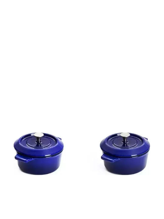 Woll Set de oale din fontă Blue 2buc