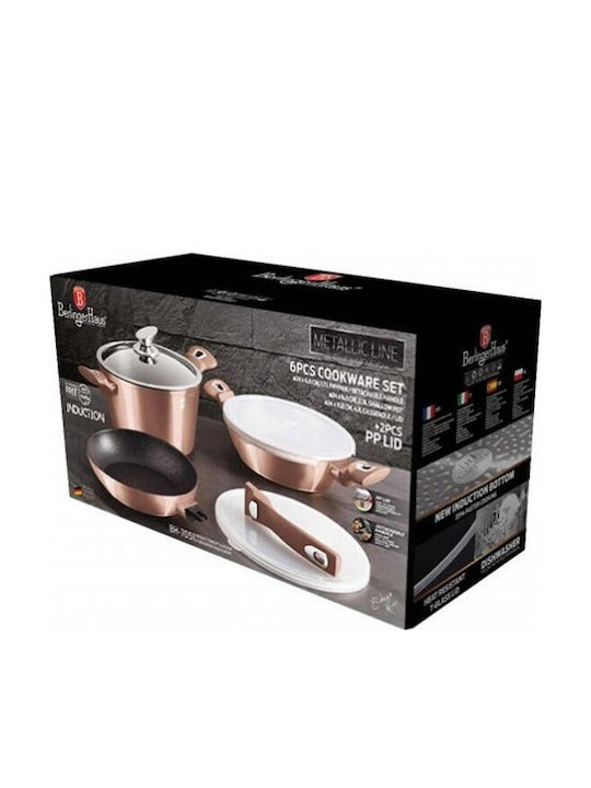 Berlinger Haus Berlinger Haus Kochgeschirr-Set aus Aluminiumguss Rose Gold mit Innenbeschichtung aus Stein 3-tlg