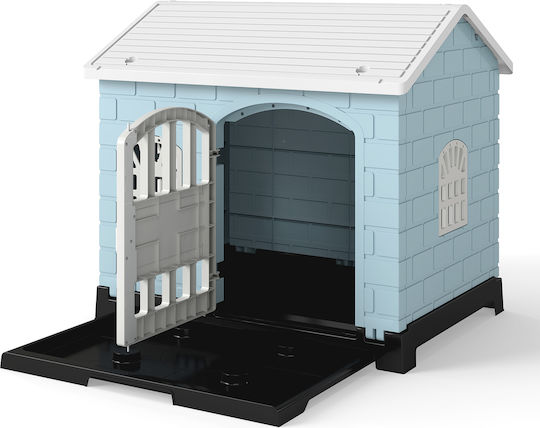 Costway Dog House Plastic Outdoor Blue
