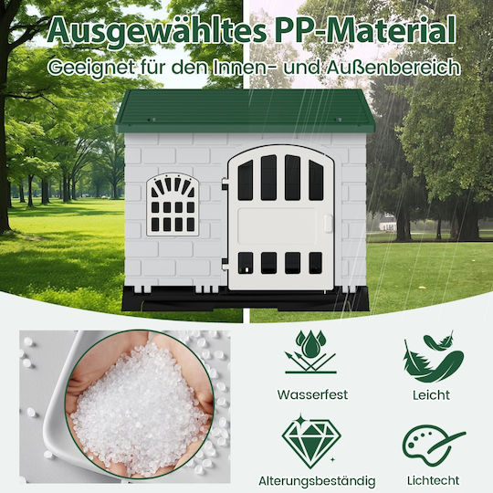 Costway Dog House Plastic Outdoor Green