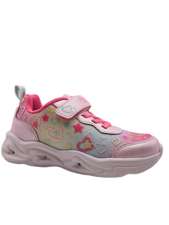 Kids Sneakers with Scratch & Lights Pink