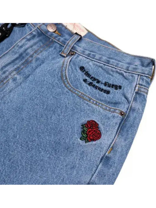 Men's Jeans Pants with Regular Fit Washed Blue