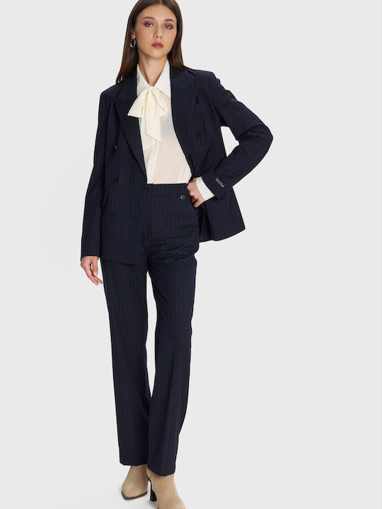 ALE - The Non Usual Casual Damen Gekreuzt Blazer Blue ALE - The Non Usual Casual Damen Gekreuzt Blazer Blue