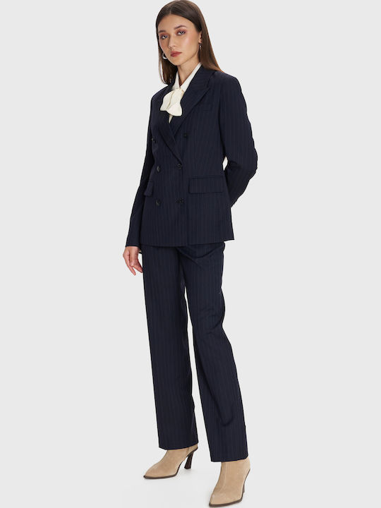 ALE - The Non Usual Casual Blazer pentru femei Încrucișat Sacou Blue