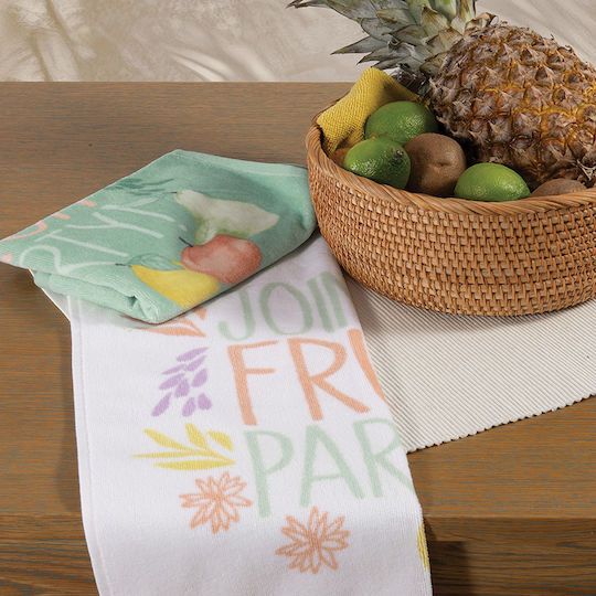 Nef-Nef Homeware FRUIT PARTY Tea Towel from 100% Cotton in White Color 40x60cm Nef-Nef Homeware FRUIT PARTY Tea Towel from 100% Cotton in White Color 40x60cm