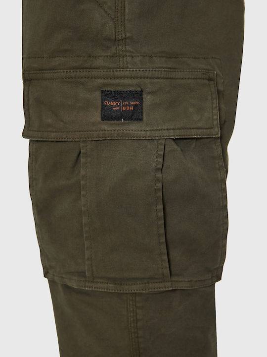 Trousers Cargo Elastic in Regular Fit Green