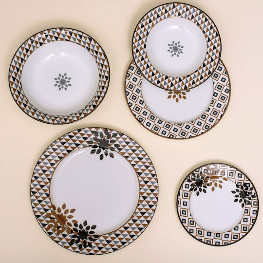 Bohemia Coffee Porcelain Dinnerware Set 20pcs