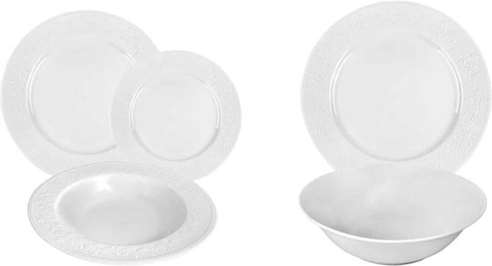 Oriana Ferelli Kea White Porcelain Dinnerware Set 40pcs