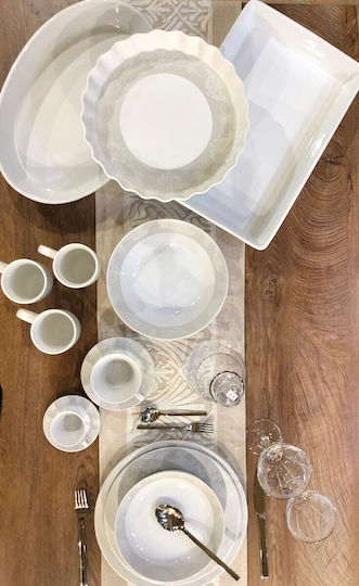 Cryspo Trio Deco Classico Geschirrset aus Porzellan Weiß 24.480.50 40Stück