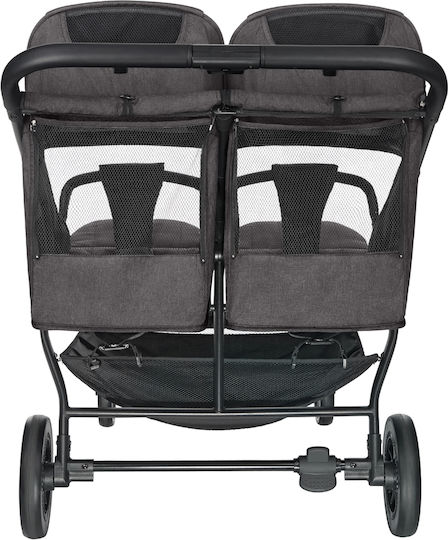 Kikka Boo Happy 2 Double Stroller Suitable for Newborn Dark Grey 11.5kg