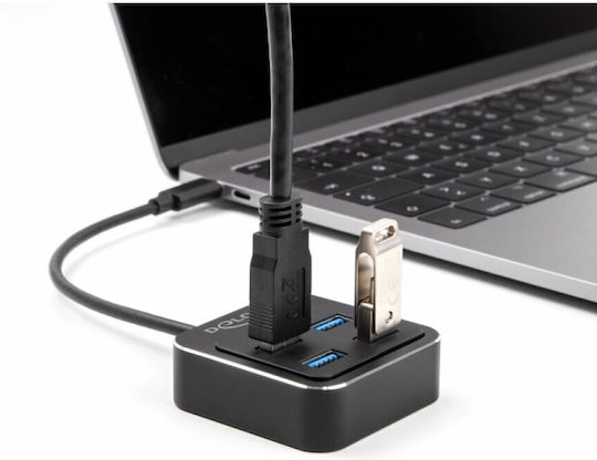 DeLock Hub USB 4 Porturi USB 3.2 cu Conectare USB-C