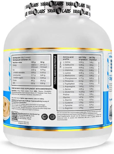 Yava Labs Pure Iso Whey Protein Whey with Flavor Peanut Butter 1kg