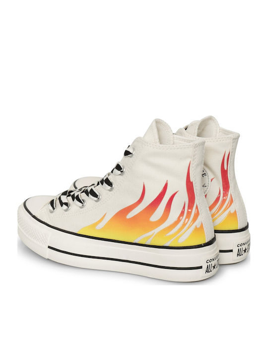 Chuck Taylor All Star Lift Platform Γυναικεία Μποτάκια Egret / Enamel Red / Black A07892C