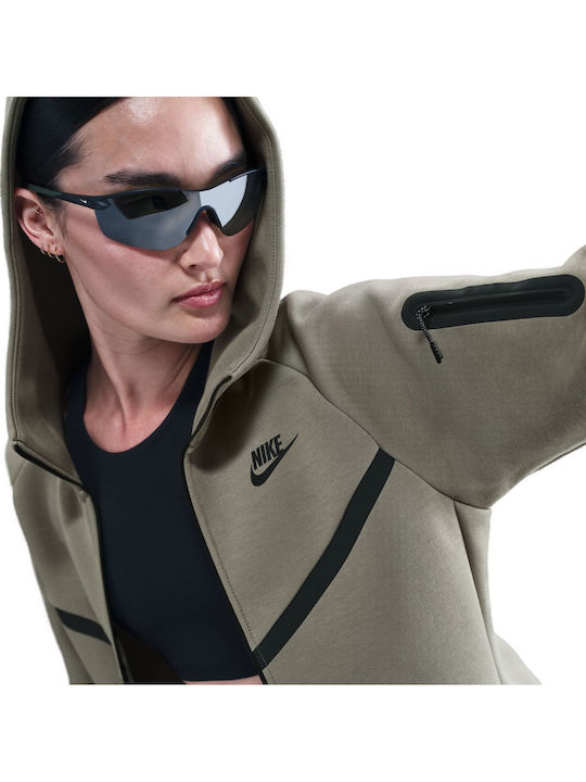 Sportswear Women's Sweatshirt Jacket Hooded Khaki