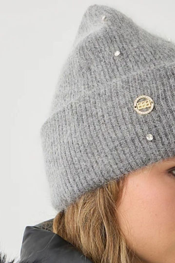 Beanie Frauen Beanie Gestrickt in Gray Farbe