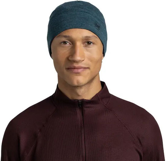 Merino Beanie Unisex Σκούφος Πλεκτός σε Πράσινο χρώμα