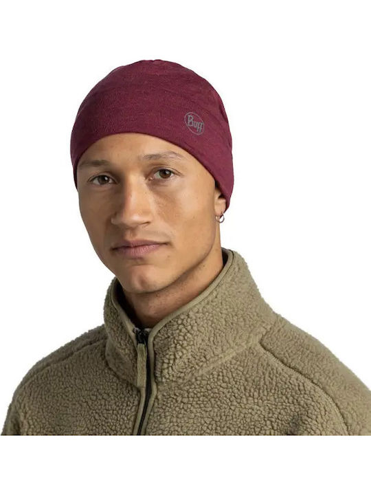 Merino Beanie Unisex Beanie Knitted in Burgundy color