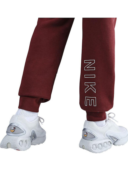 Sportswear Club Burgundy Sweatpants with Elastic