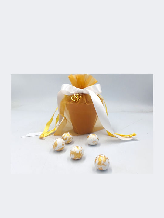 Wedding Favor Double Heart Pot with Edelweiss Seeds