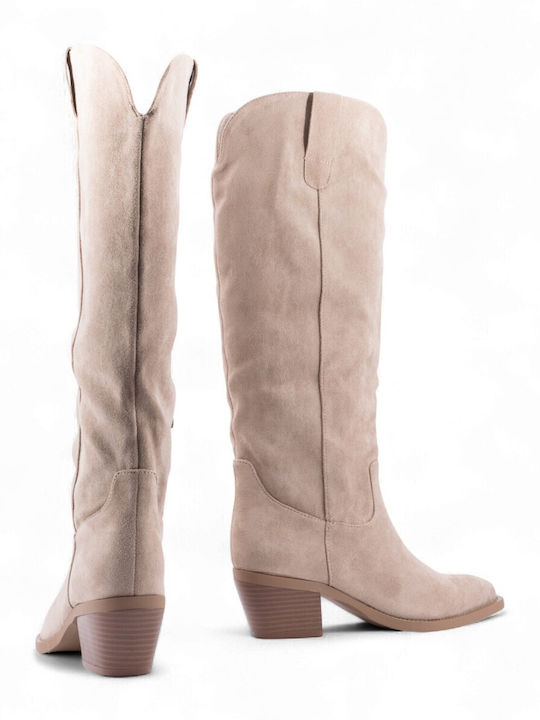 Medium Heel Cowboy Boots Brown