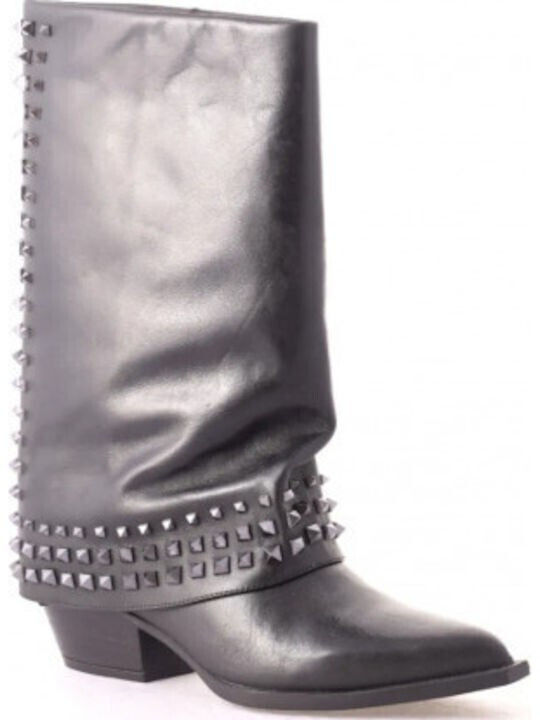 Leder Damenstiefel Schwarz