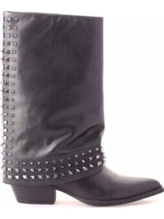 Leder Damenstiefel Schwarz