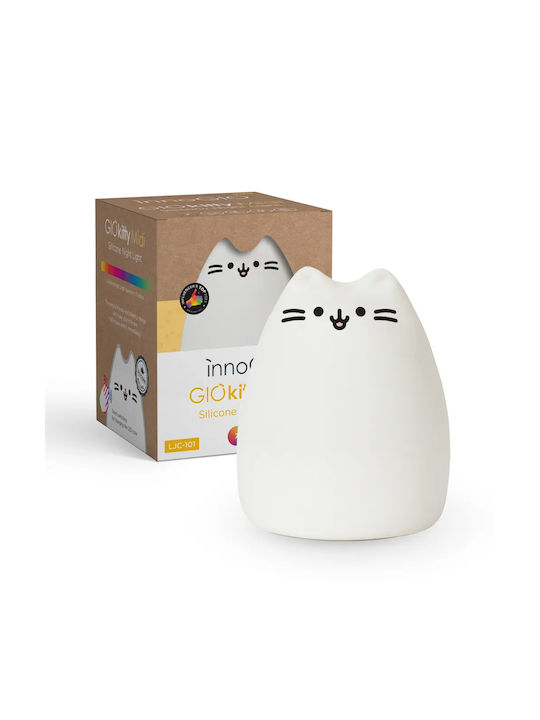 innoGio Led Παιδικό Διακοσμητικό Φωτιστικό Kitty με Εναλλαγές Χρωματισμών Λευκό