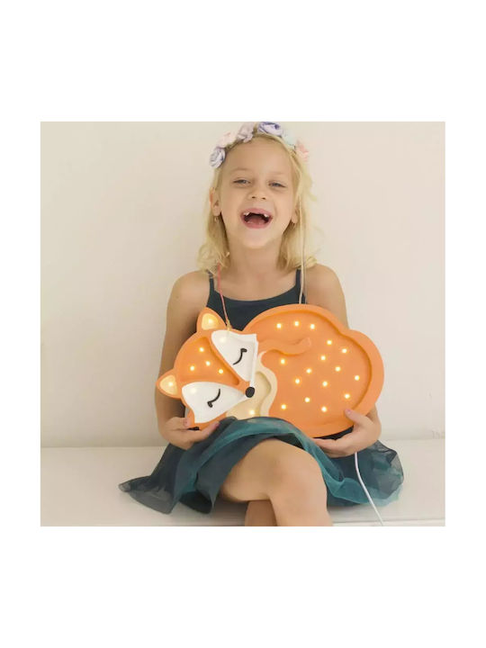 Little Lights Led Kids Decorative Lamp Fox Orange 31x5.5x19εκ.