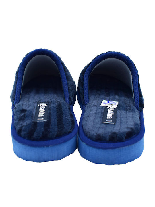 Men's Printed Slippers Blue