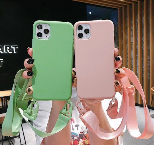 Sonique Carryhang Liquid Strap Back Cover Silicone 0.5mm with Strap Light Green (iPhone XS Max)