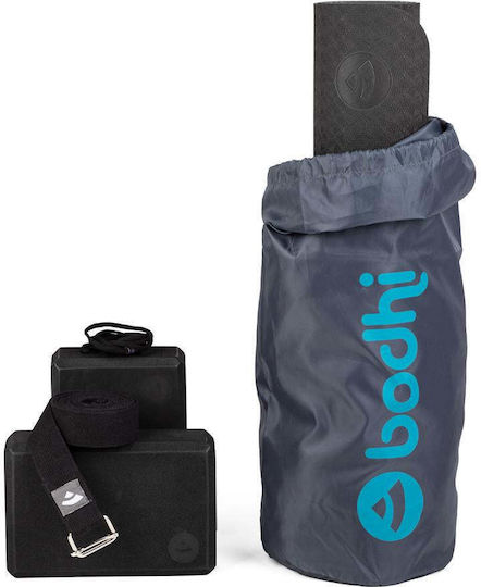 Bodhi Yoga Sets Yoga Set Flow Black Mat 183 x 60 cm 5 mm & 2 Blocks 22.8 x 15 x 7.6 cm & Strap 2.5 m x 3.8 cm & Carry Bag