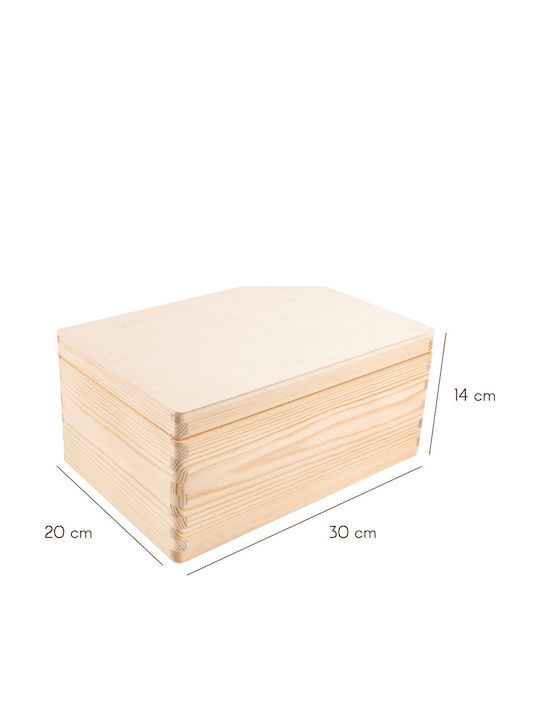 Creative Deco Large Wooden Box Lid Decoration 30 X 20 X 13 Cm + 1cm Without Handle
