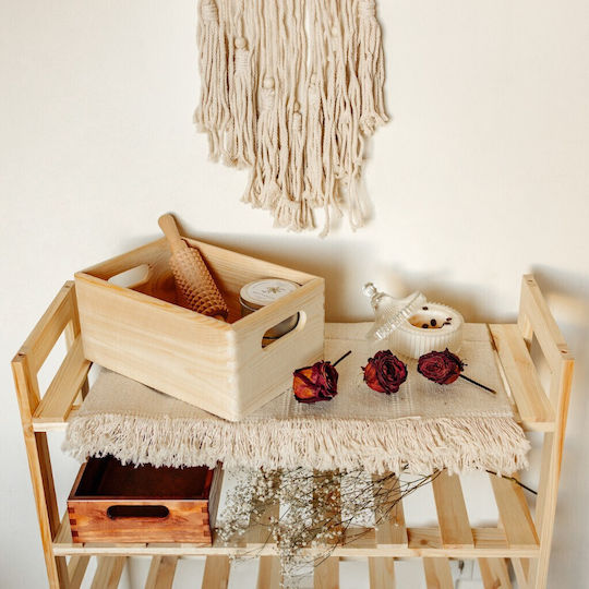 Creative Deco голяма неоцветена дървена кутия за съхранение 30 x 20 x 14 см + 1 см