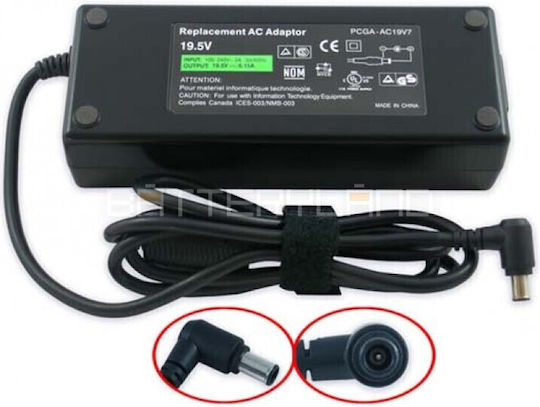 Зарядно Устройство За Лаптоп Sony 120w 19.5v 6.15a Конектор 6.5mm 4.4mm