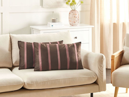Beliani Coffee Throw Pillow 35x60cm