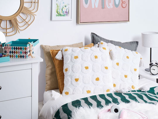 Beliani Throw Pillow Azalia White 2 Pieces 45x45 cm