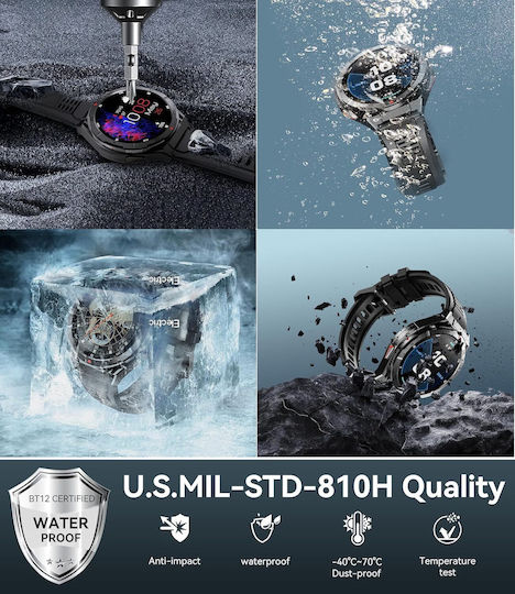 Oukitel BT12 Smartwatch with Heart Rate Monitor (Black)