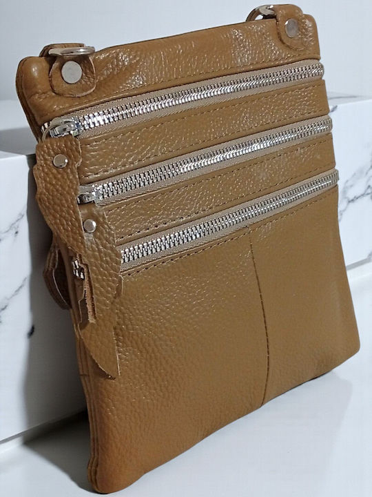 Leather Women's Bag Crossbody Beige