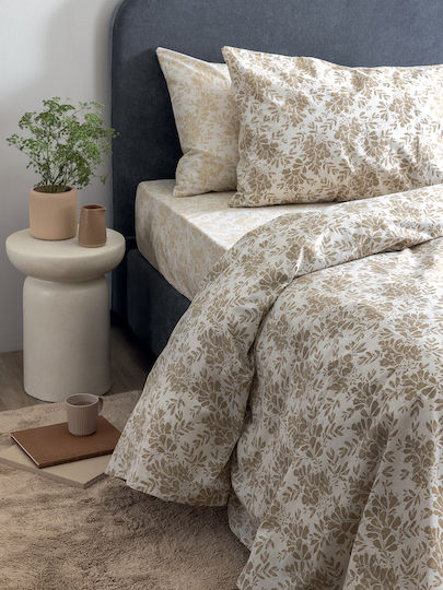Palamaiki Set Duvet Cover Fashion Life Fl6279 Cotton 170x250cm Single with Pillowcase Beige