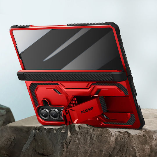 I-blason Case Galaxy Z Fold 7 Armorbox Collection Tempered Glass Kickstand Red