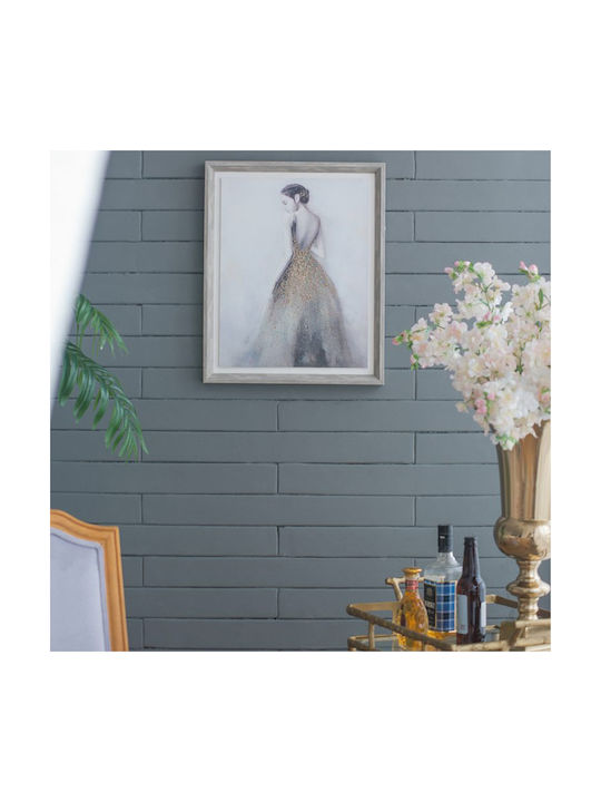 Artekko Glitter Πολύχρωμος Mdf Πίνακας Καμβά 43.6x53.6x3 Cm 43.6cm X 53.6cm X 3cm