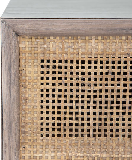 Artekko Cons Brown MDF Console Rattan 40x37x70 Cm 40cm X 37cm X 70cm