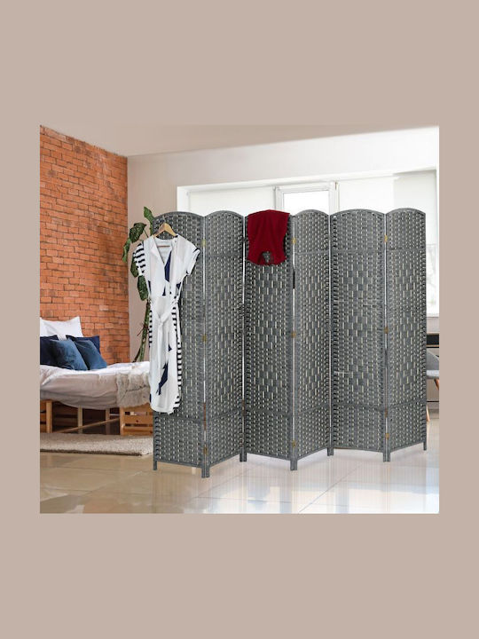 Relaxdays Decorativ Paravan din Rattan cu 6 Panouri 241x170cm