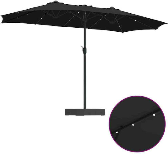 Aluminium Garten- und Terrassen-Sonnenschirm Schwarz 3,85x2,09xH2,44m