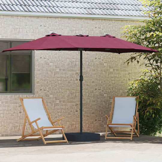 Aluminium Burgunder Sonnenschirm 3,85x2,09xHöhe 2,44 m
