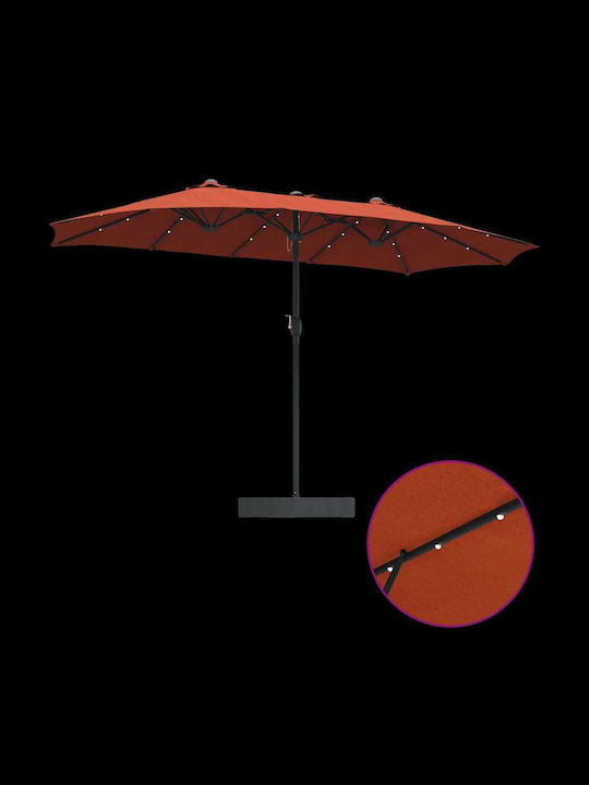 Aluminium-Garten- und Terrassen-Sonnenschirm Orange 3,85x2,09xHöhe 2,44 m